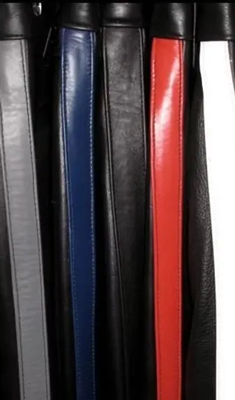 Leather Uniform Pants with Contrast Stripe