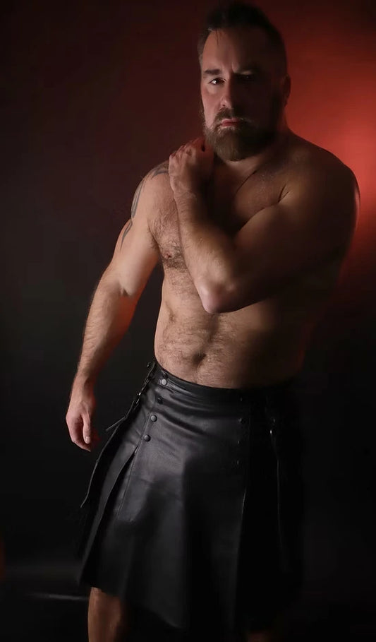 Leather Kilt with Accessory Pouch