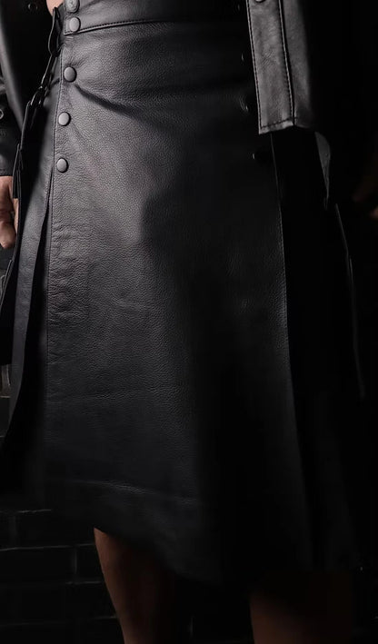 Leather Kilt with Accessory Pouch