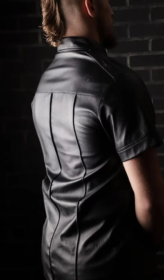 Short Sleeve Police Shirt with Contrast Piping