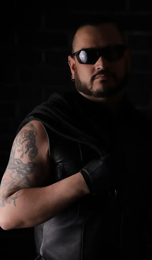 Sleeveless Leather Police Shirt