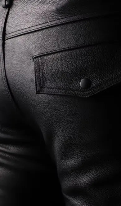 Leather Uniform Pants with Contrast Stripe
