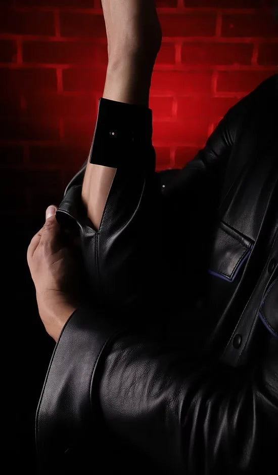 Long Sleeve Leather Police Shirts
